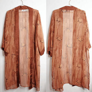 VTG Burnt Sienna Sheer Sunburst Duster - Large